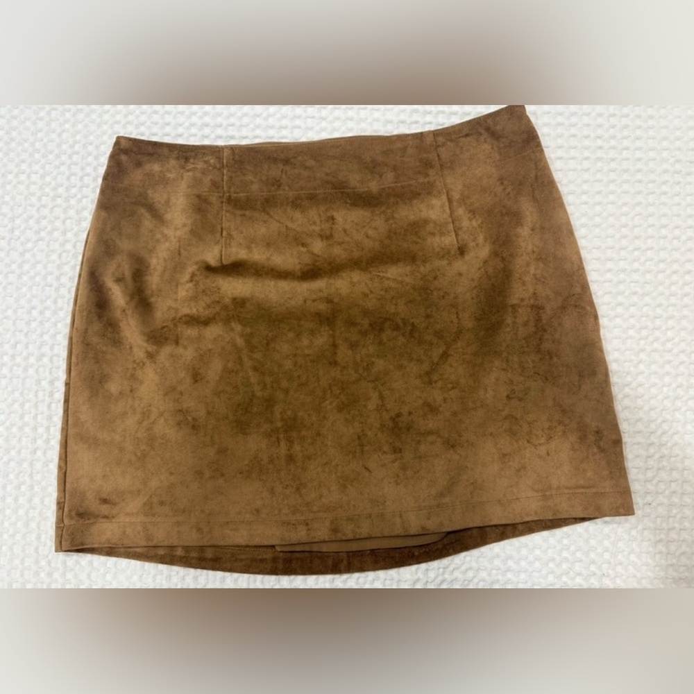 Suede mini skirt